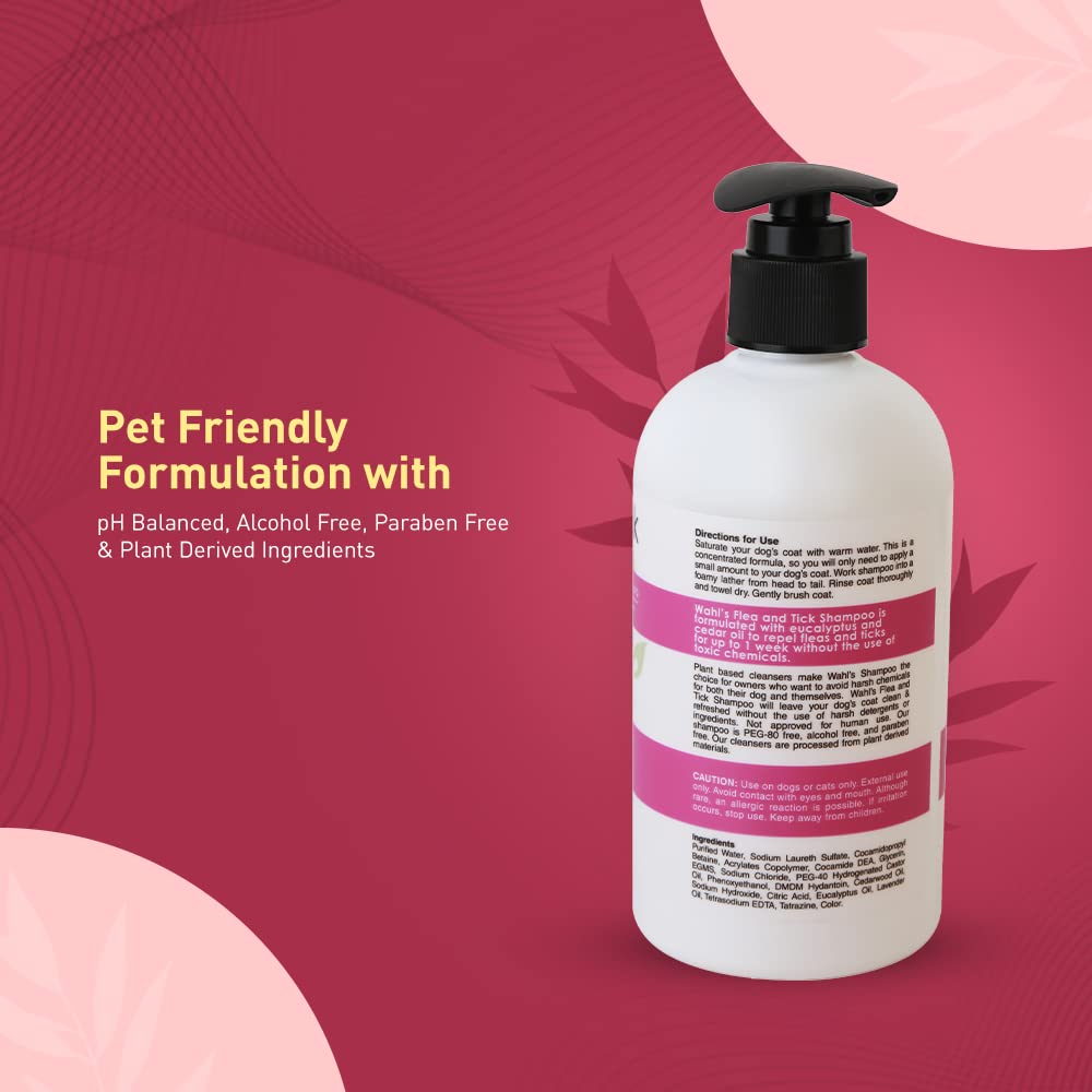 Wahl Flea & Tick Shampoo For Dog - Eucalyptus Cedar - 300 ml - Heads Up For Tails