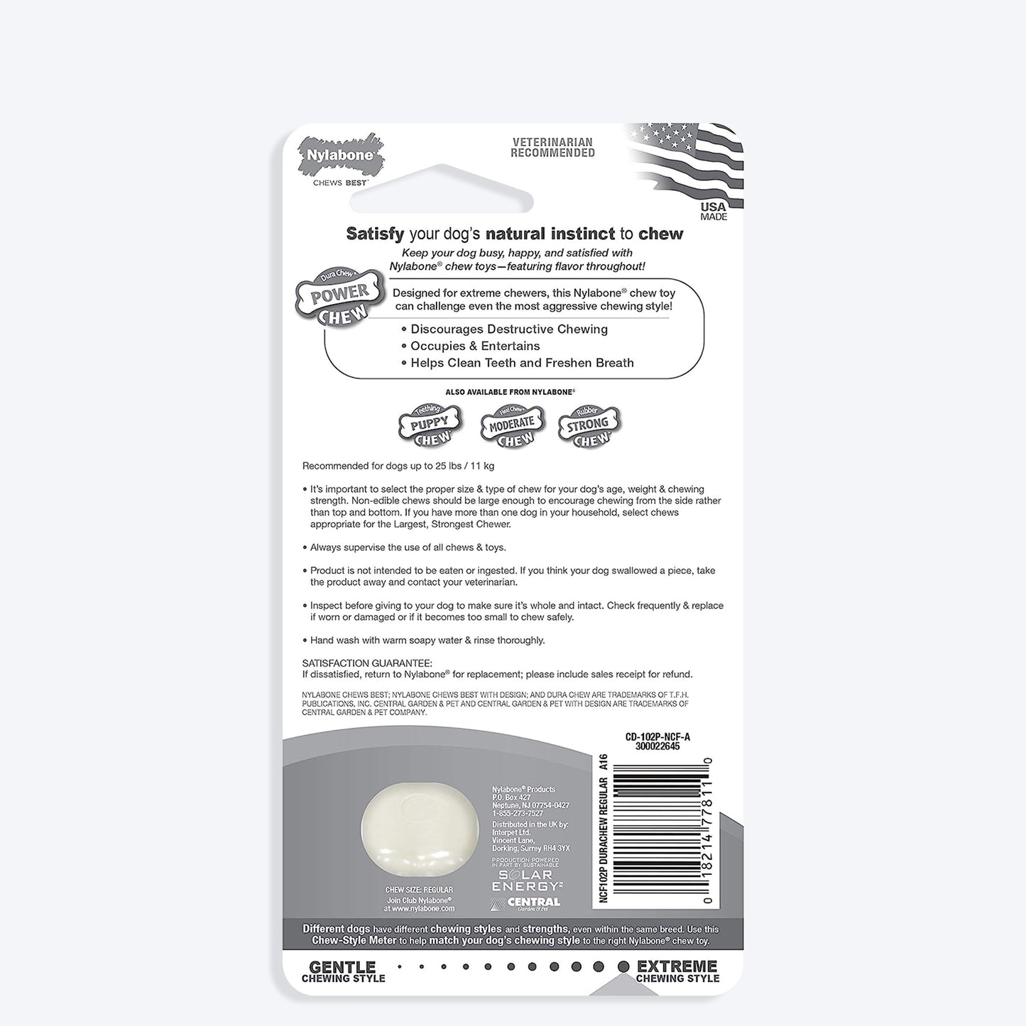 Nylabone Power Chicken Extreme Chew Bone Toy For Dog - Regular - Heads Up For Tails