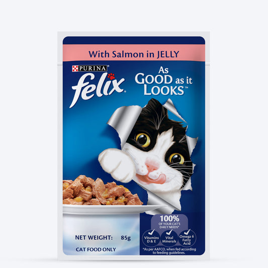 Purina Felix With Salmon In Jelly Adult Cat Wet Food - 85 g