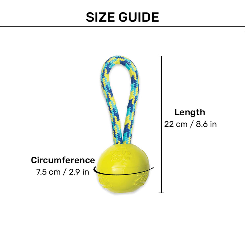 Zeus Fitness TPR & Rope Ball Tug Fetch Dog Toy - Green/Blue - Heads Up For Tails