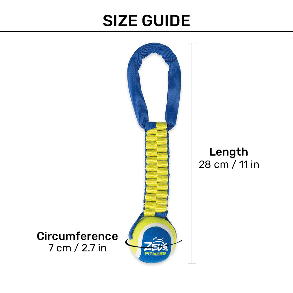 Zeus Fitness Tennis Ball Nylon Twist Tug Fetch Dog Toy - Green & Blue_02