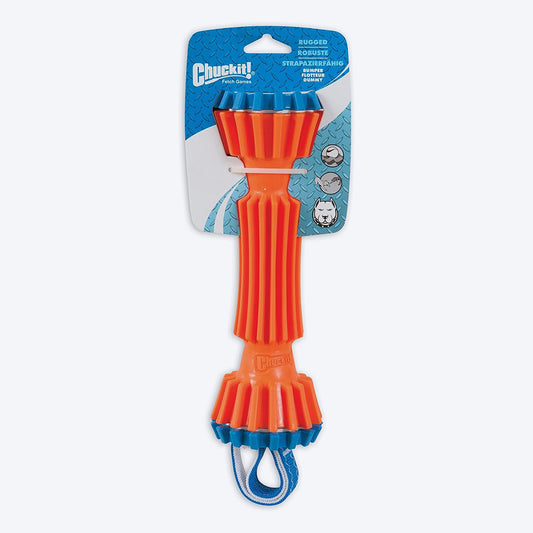 Chuckit Rugged Bumper Dog Fetch Toy - Orange & Blue - S - Heads Up For Tails