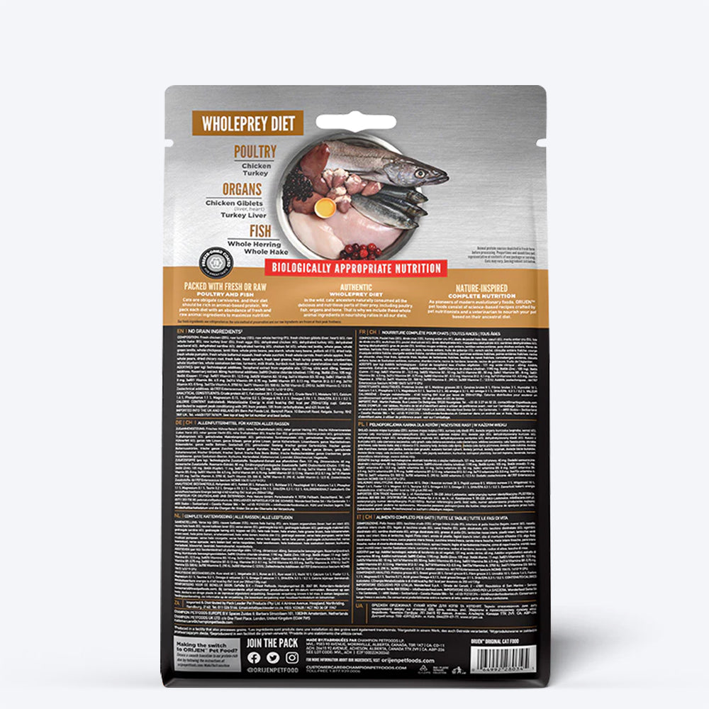 Orijen 85% Meat Cat & Kitten Dry Food - Heads Up For Tails