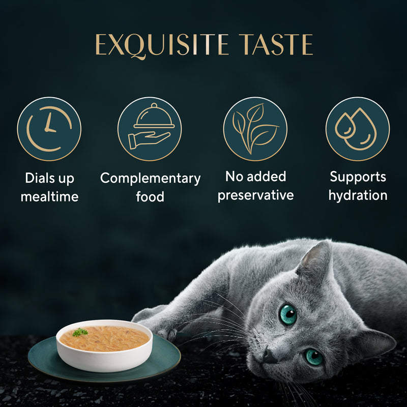 Sheba Soup With Tuna Wet Food For Cat - 40 gm x 4 pcs - Heads Up For Tails