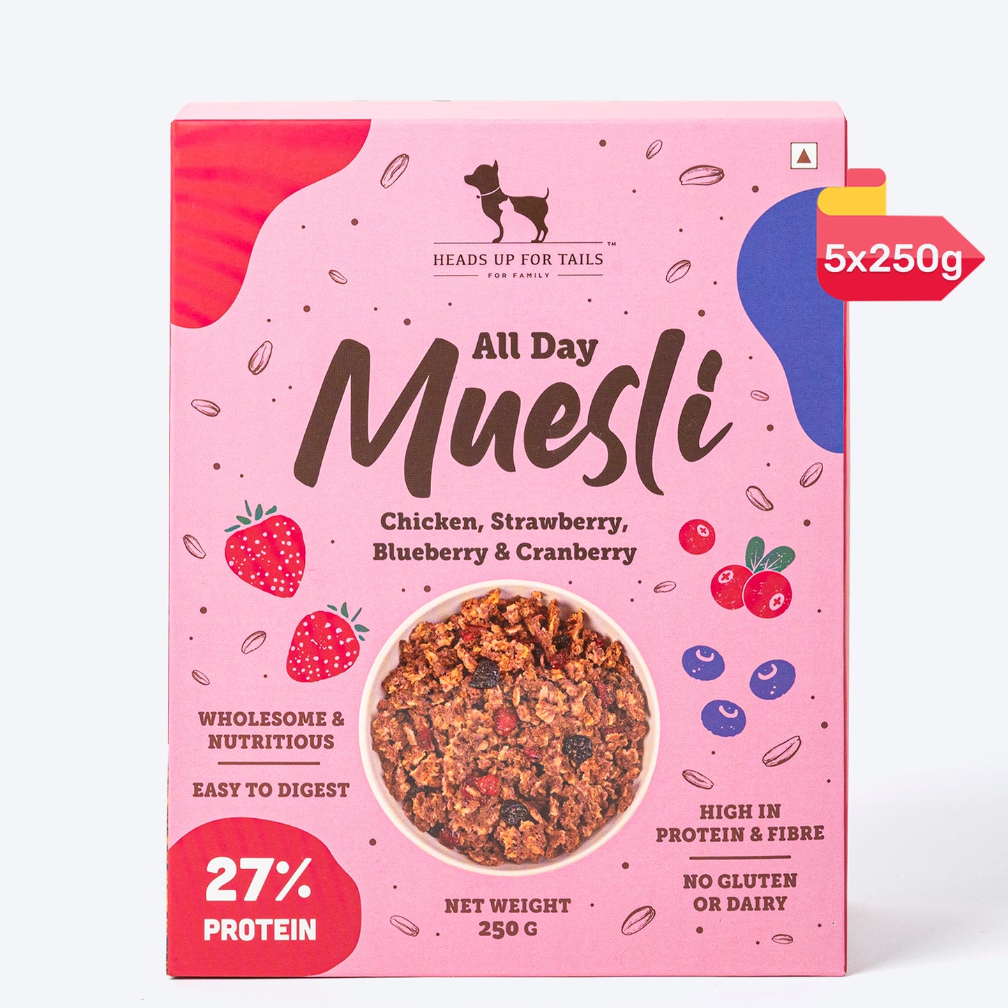 HUFT All Day Muesli with Strawberry, Blueberry and Cranberry Doggie Treats - 250 g - Heads Up For Tails