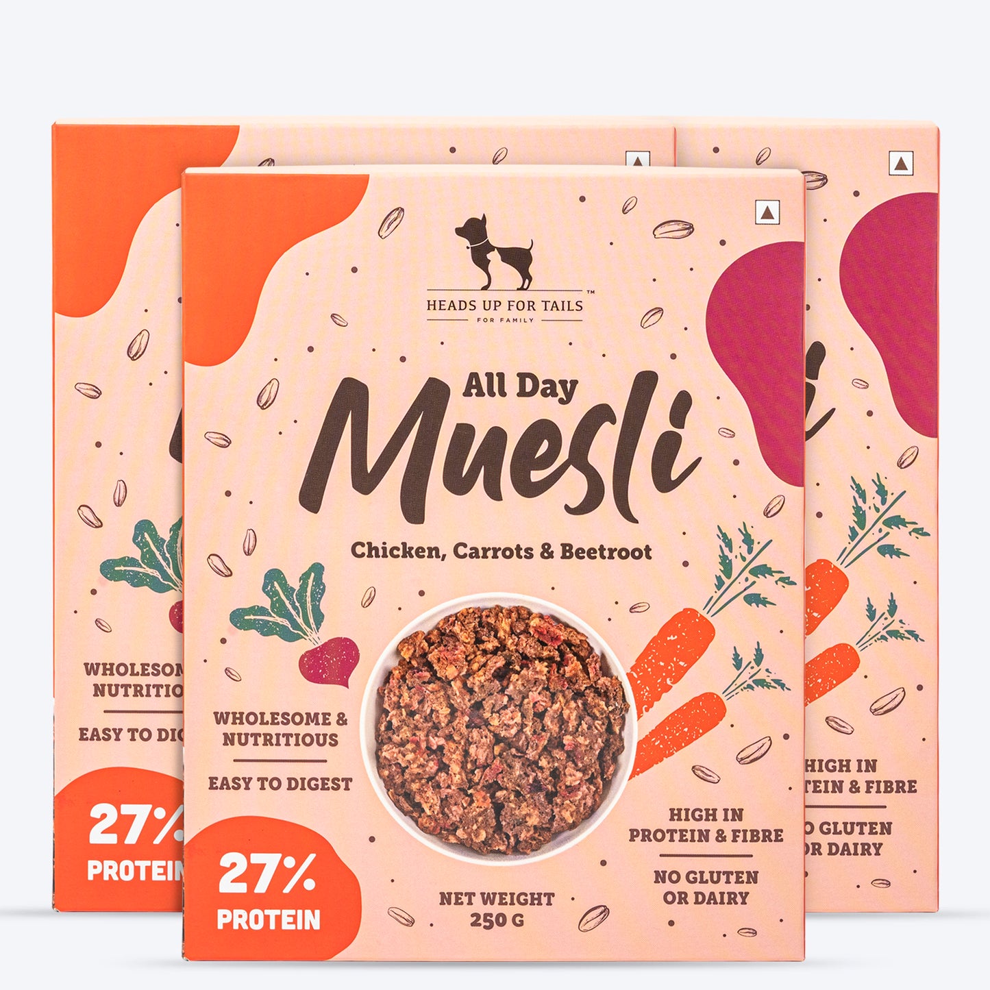 HUFT All Day Muesli with Chicken, Carrots and Beetroot Doggie Treats - 250 g - Heads Up For Tails