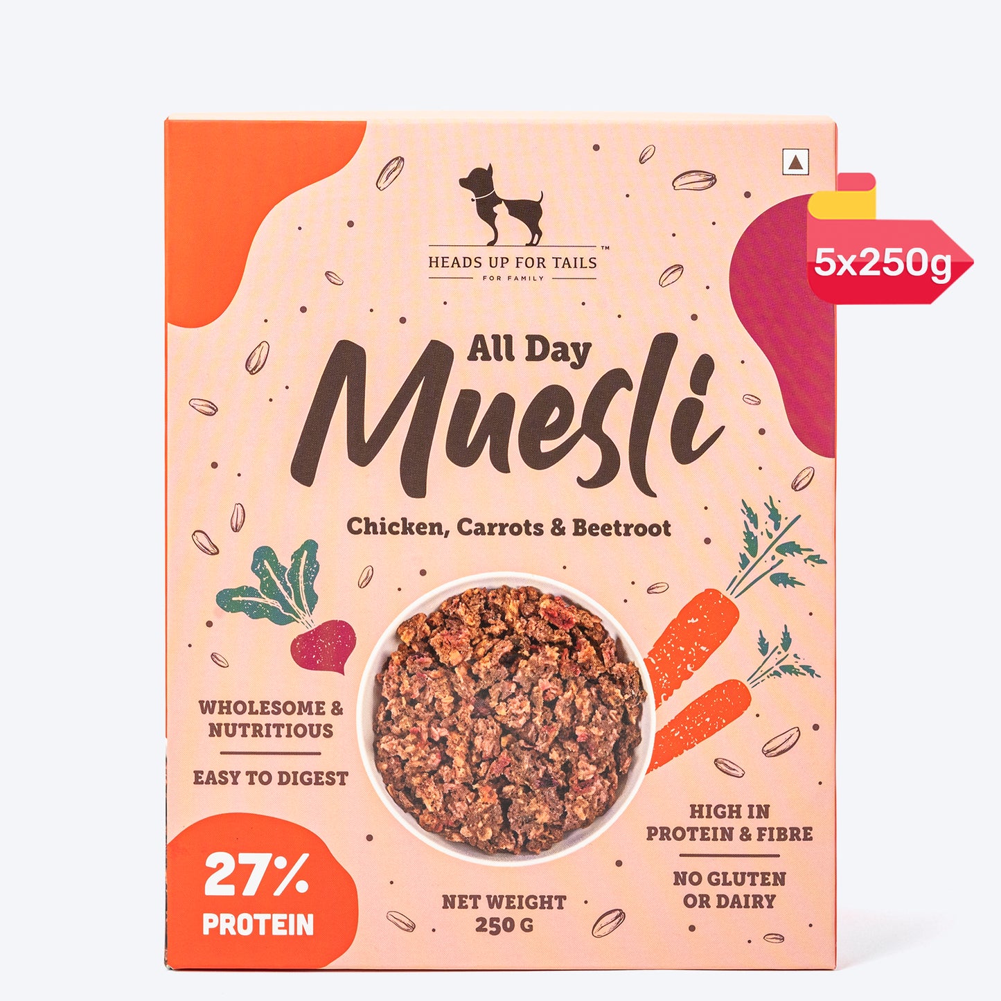 HUFT All Day Muesli with Chicken, Carrots and Beetroot Doggie Treats - 250 g - Heads Up For Tails