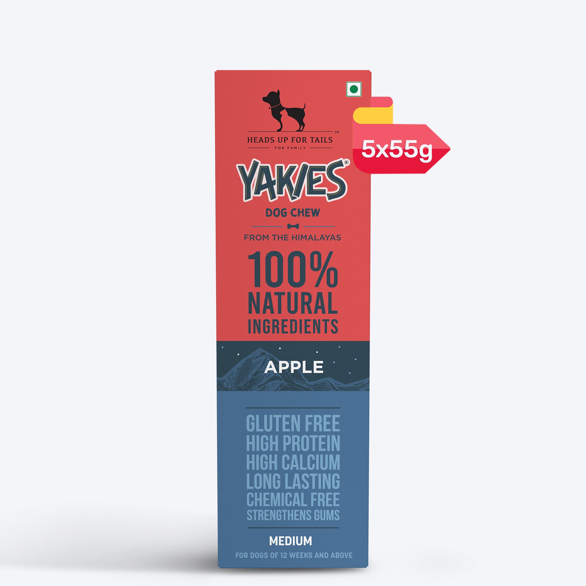 HUFT Yakies Vegetarian Natural Chew Bone - Apple - Heads Up For Tails