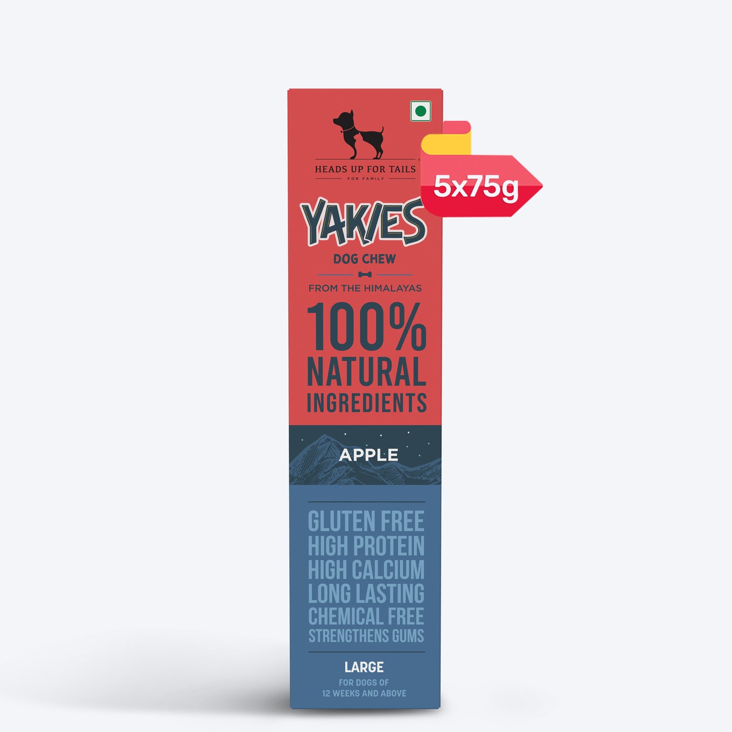 HUFT Yakies Vegetarian Natural Chew Bone - Apple - Heads Up For Tails