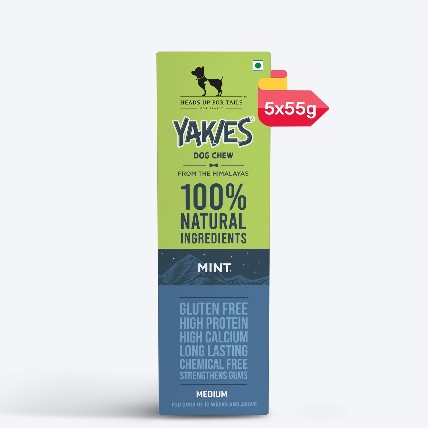 HUFT Yakies Vegetarian Natural Chew Bone - Mint - Heads Up For Tails