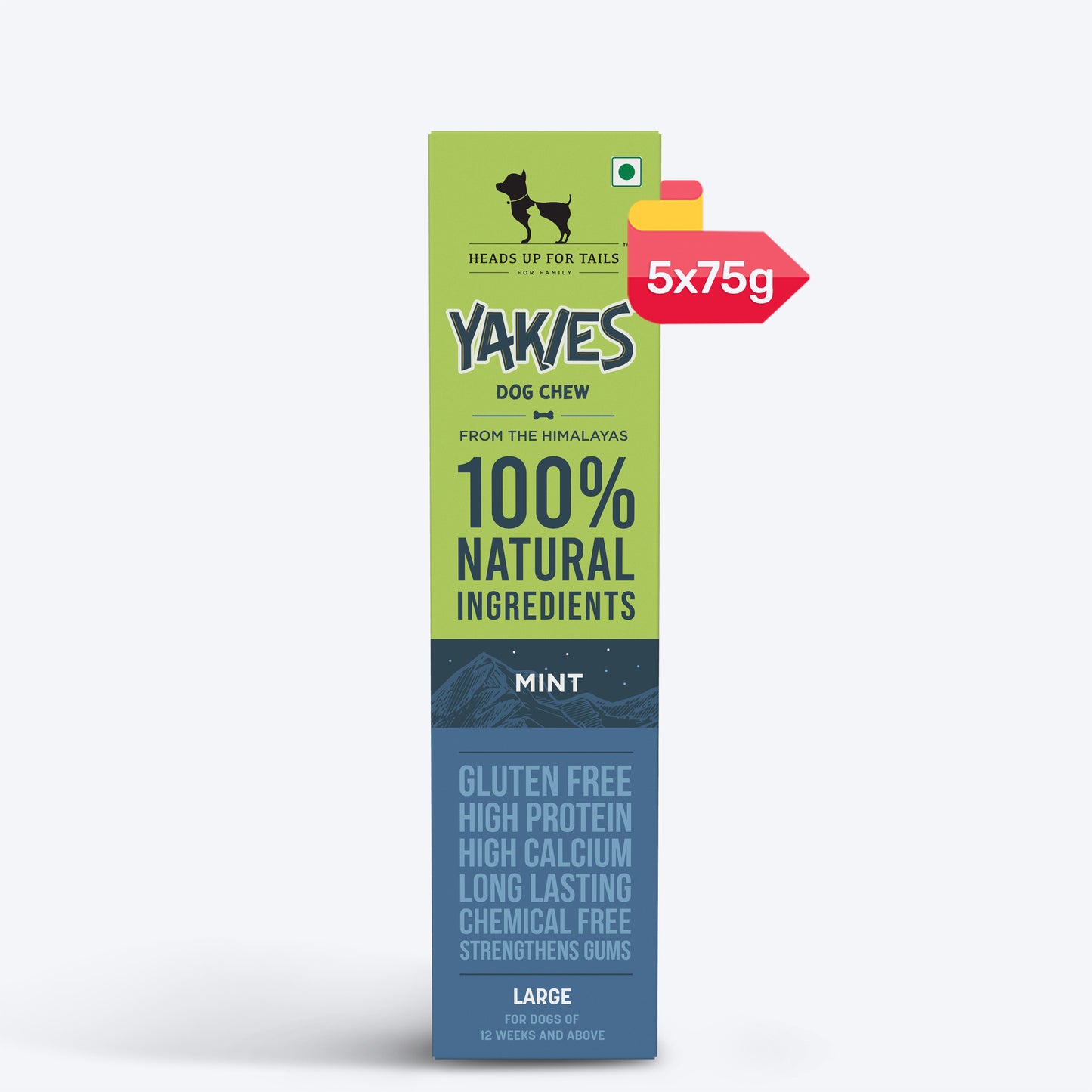 HUFT Yakies Vegetarian Natural Chew Bone - Mint - Heads Up For Tails