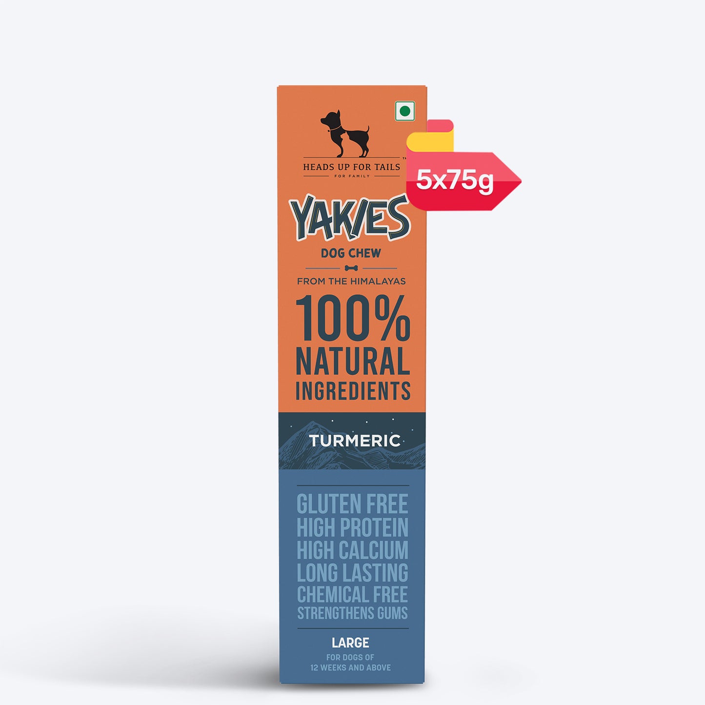 HUFT Yakies Vegetarian Natural Chew Bone - Turmeric - Heads Up For Tails