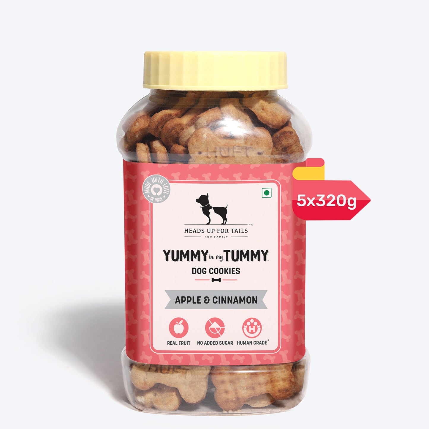 HUFT YIMT Apple & Cinnamon Vegetarian Dog Biscuits - Heads Up For Tails