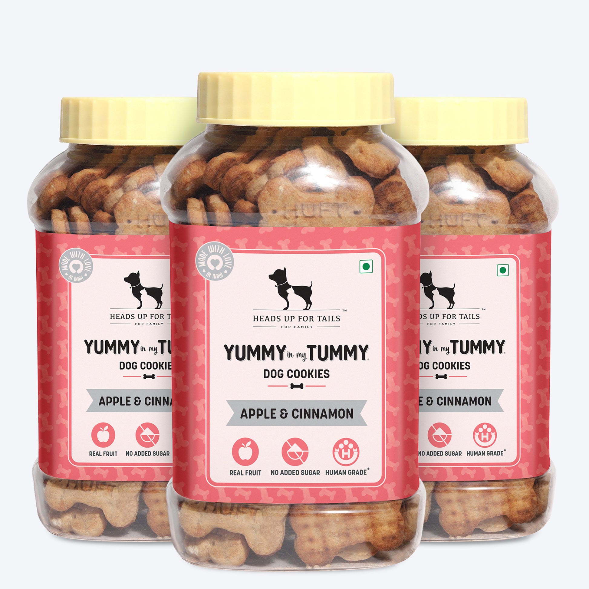 HUFT YIMT Apple & Cinnamon Vegetarian Dog Biscuits - Heads Up For Tails