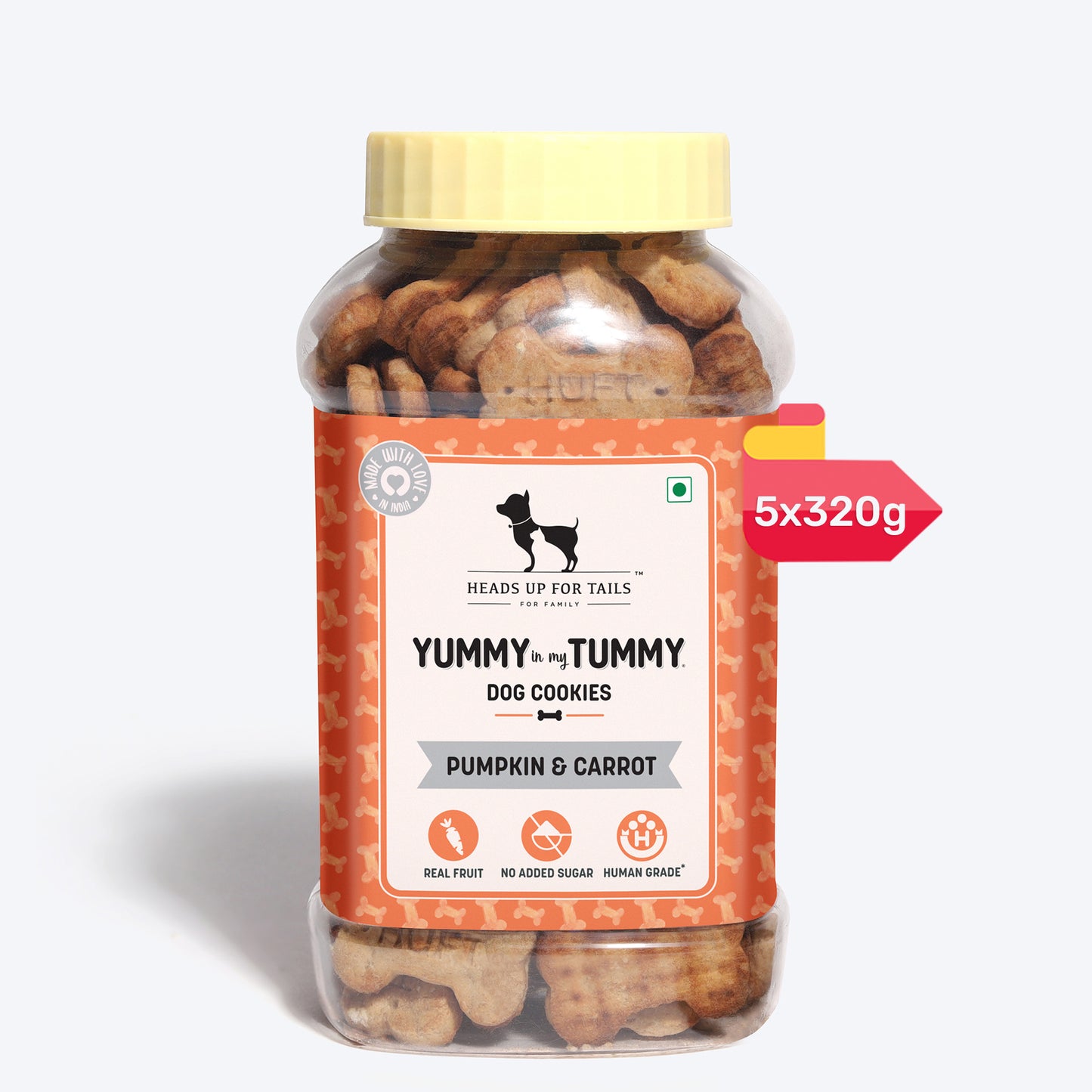 HUFT YIMT Pumpkin & Carrots Vegetarian Dog Biscuits - Heads Up For Tails