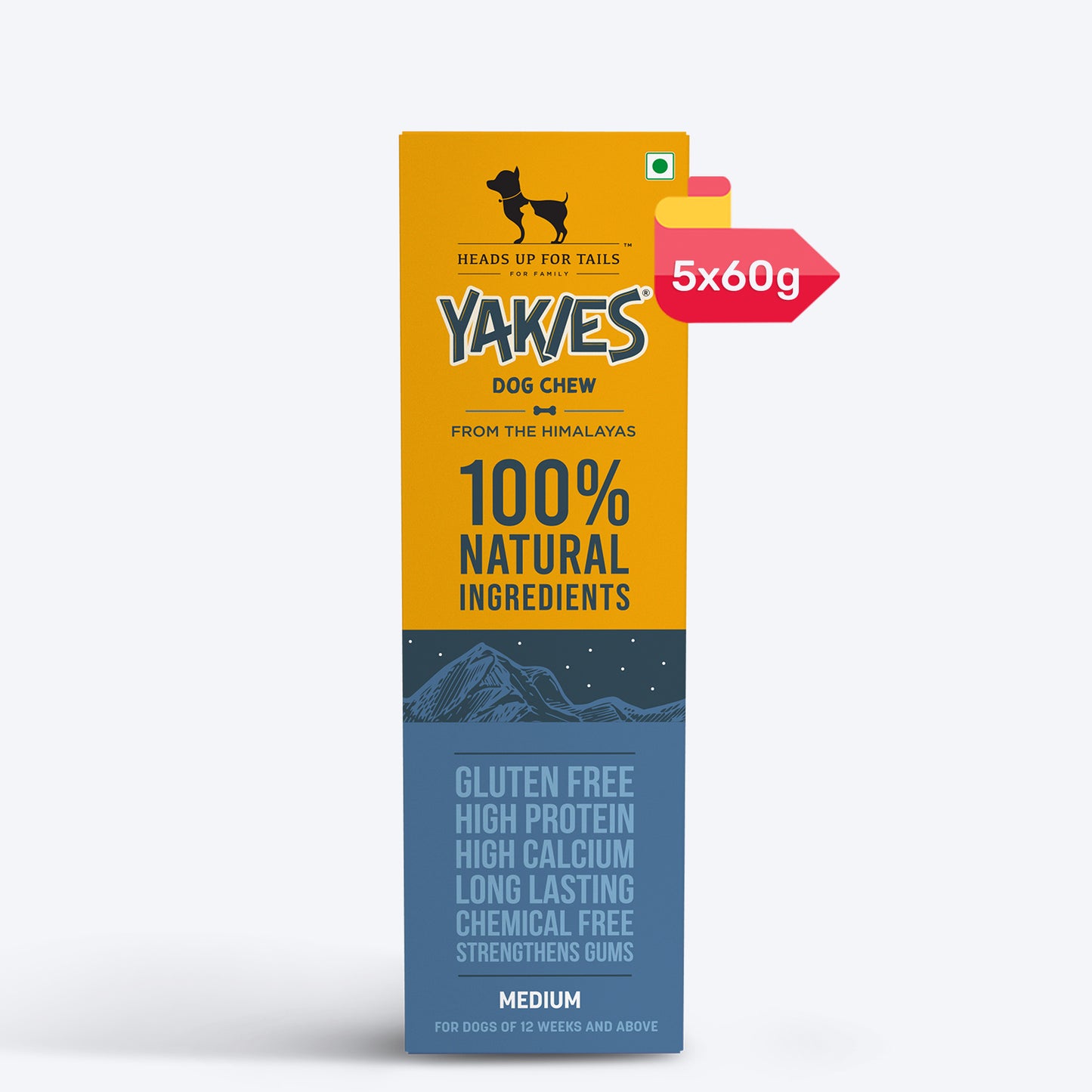 HUFT Yakies Vegetarian Natural Chew Bone - Old GS - Heads Up For Tails