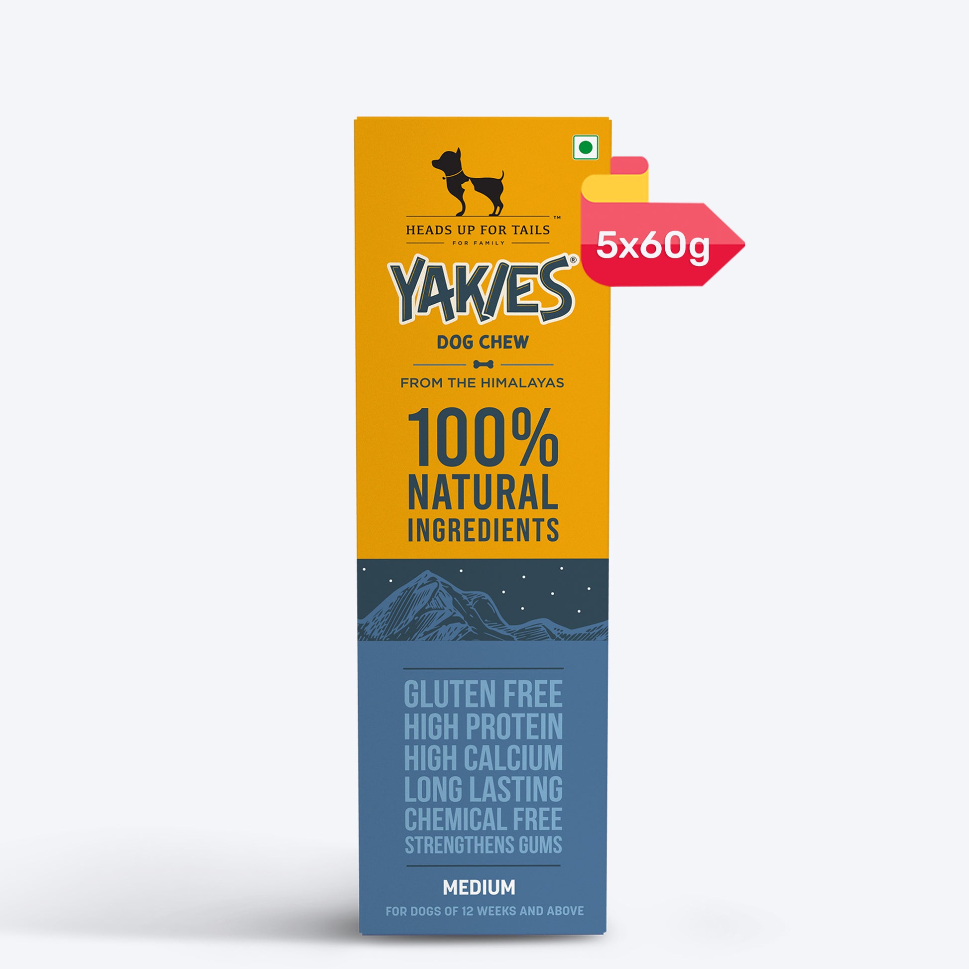 HUFT Yakies Vegetarian Natural Chew Bone - Old GS - Heads Up For Tails