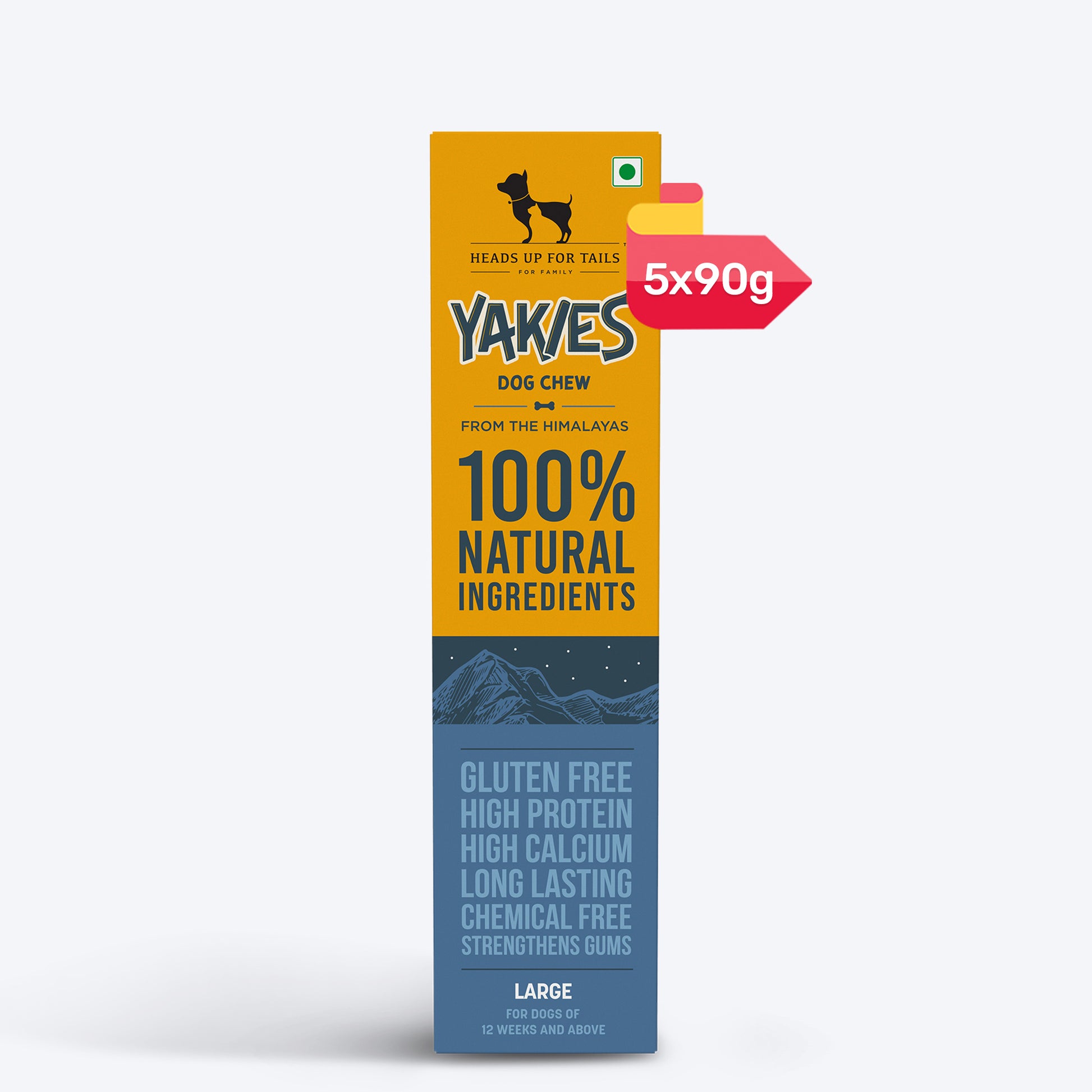 HUFT Yakies Vegetarian Natural Chew Bone - Old GS - Heads Up For Tails