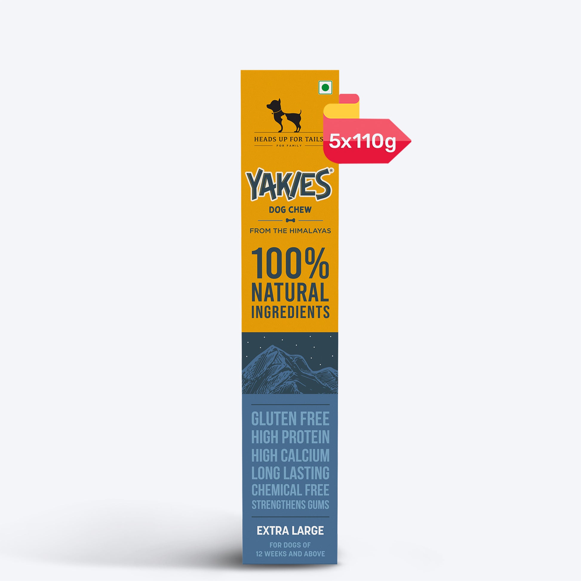 HUFT Yakies Vegetarian Natural Chew Bone - Old GS - Heads Up For Tails