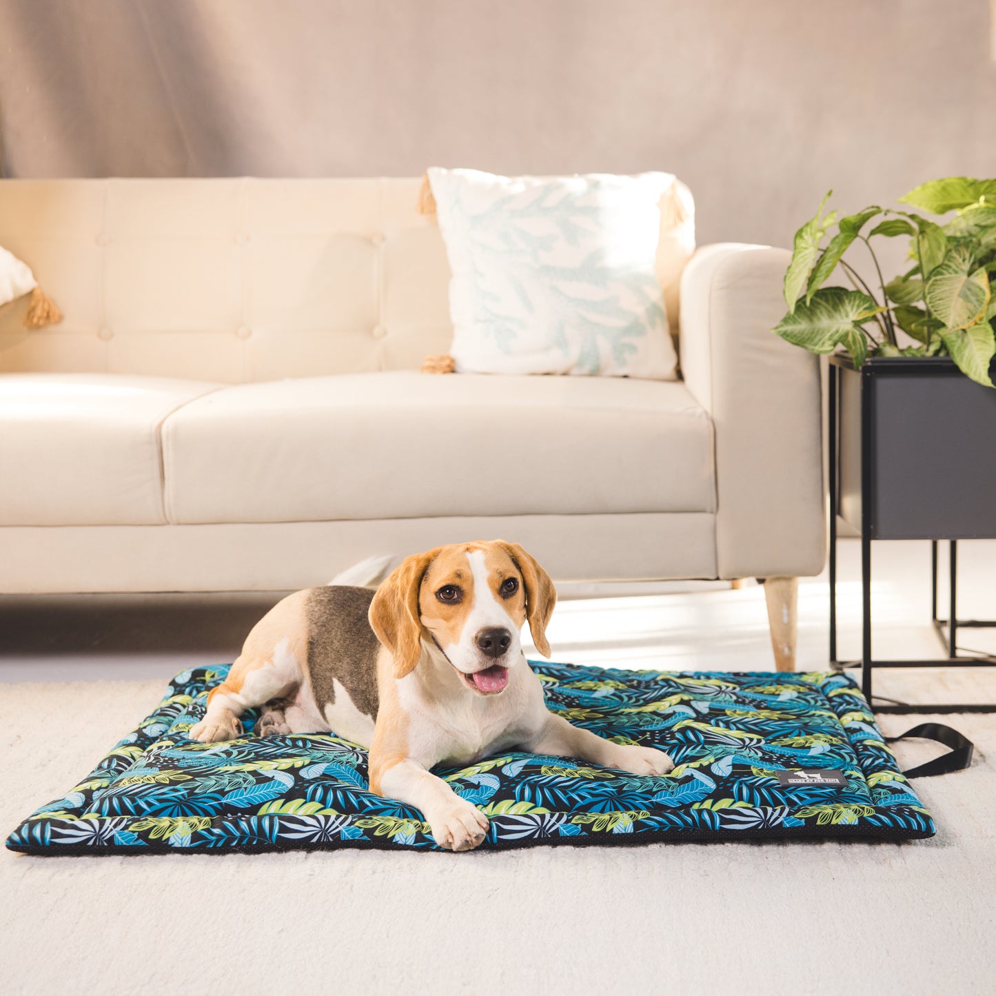 HUFT Luminous Leaves Mat Dog & Cat - Navy - Heads Up For Tails