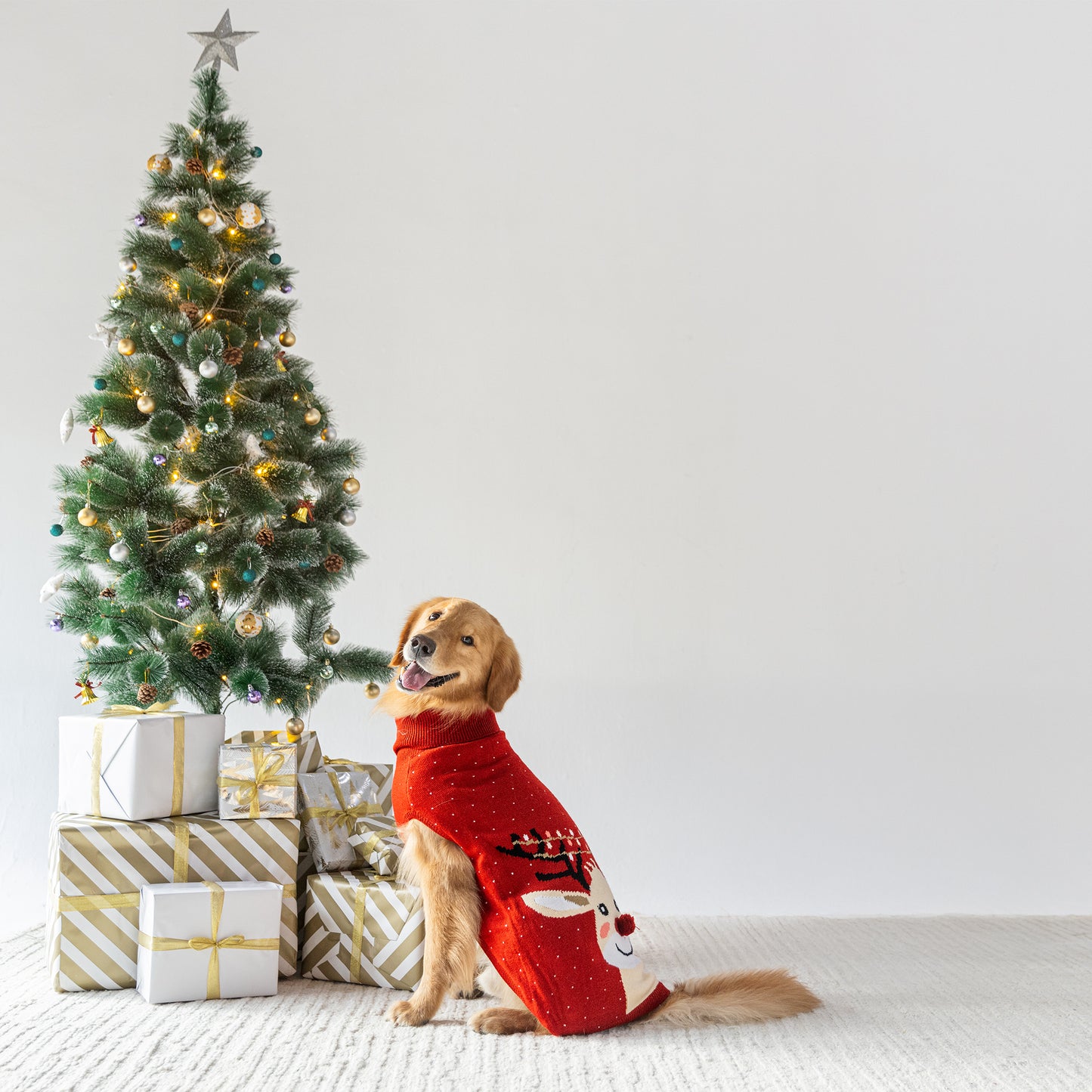 HUFT Merry Bright Sweater For Dog - Red - Heads Up For Tails