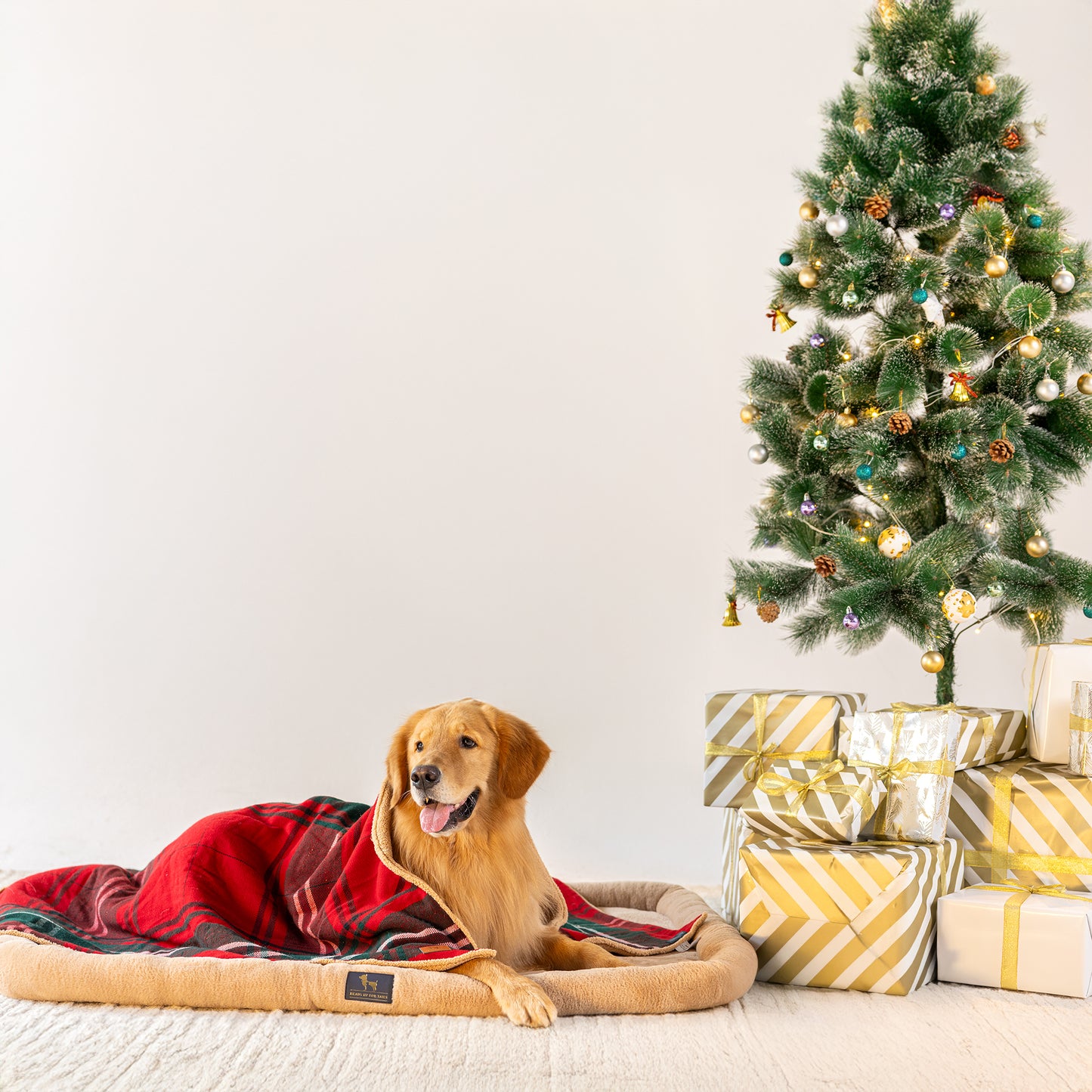 HUFT Holiday Plaid Blanket For Dog & Cat - Red - Heads Up For Tails