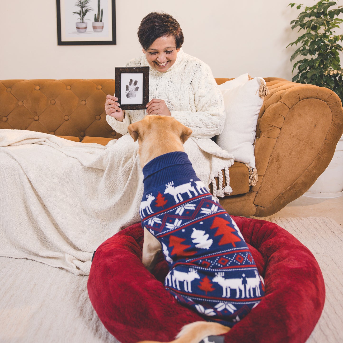 HUFT Snow Dashers Sweater For Dog - Navy Blue - Heads Up For Tails
