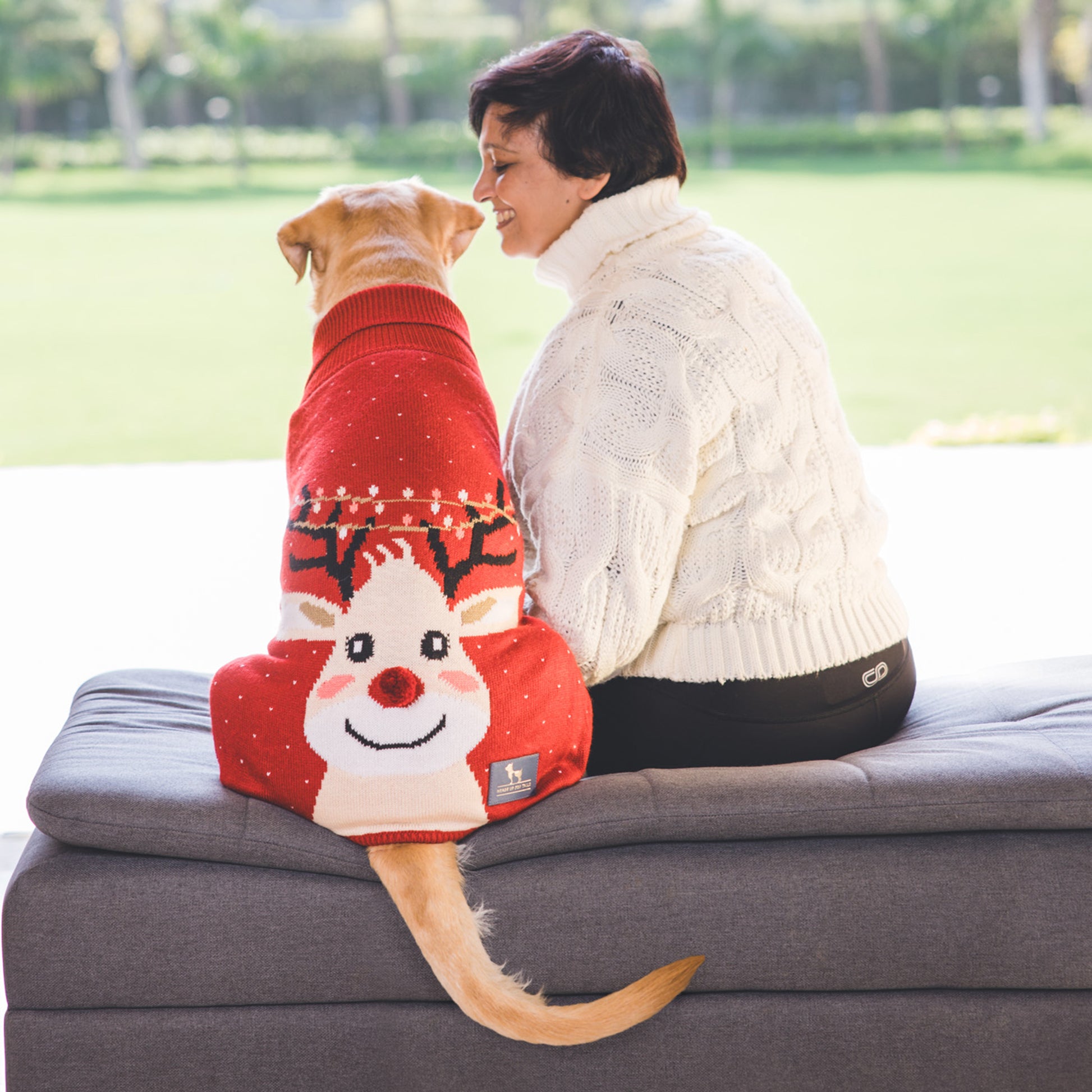 HUFT Merry Bright Sweater For Dog - Red - Heads Up For Tails