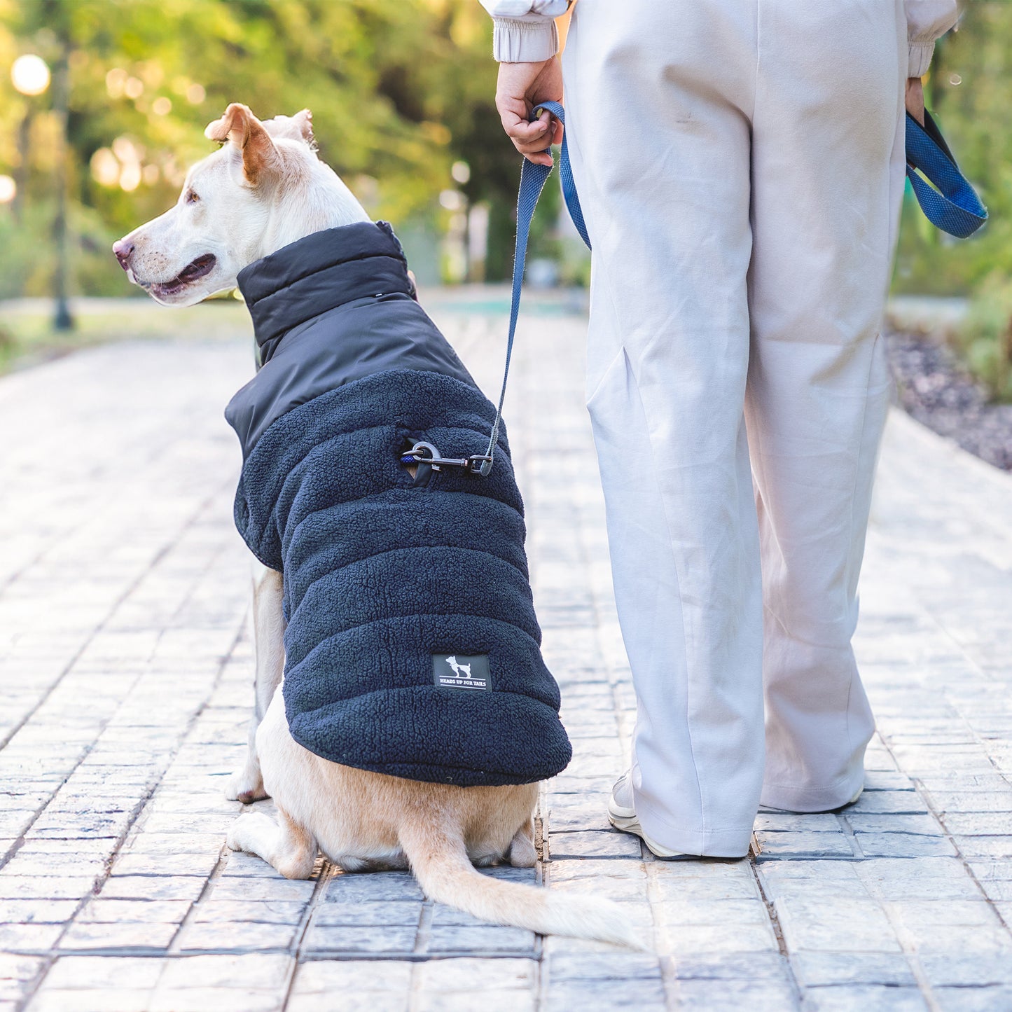 HUFT Cozy Snuggles Puffer Fur Dog Jacket - Navy Blue - Heads Up For Tails