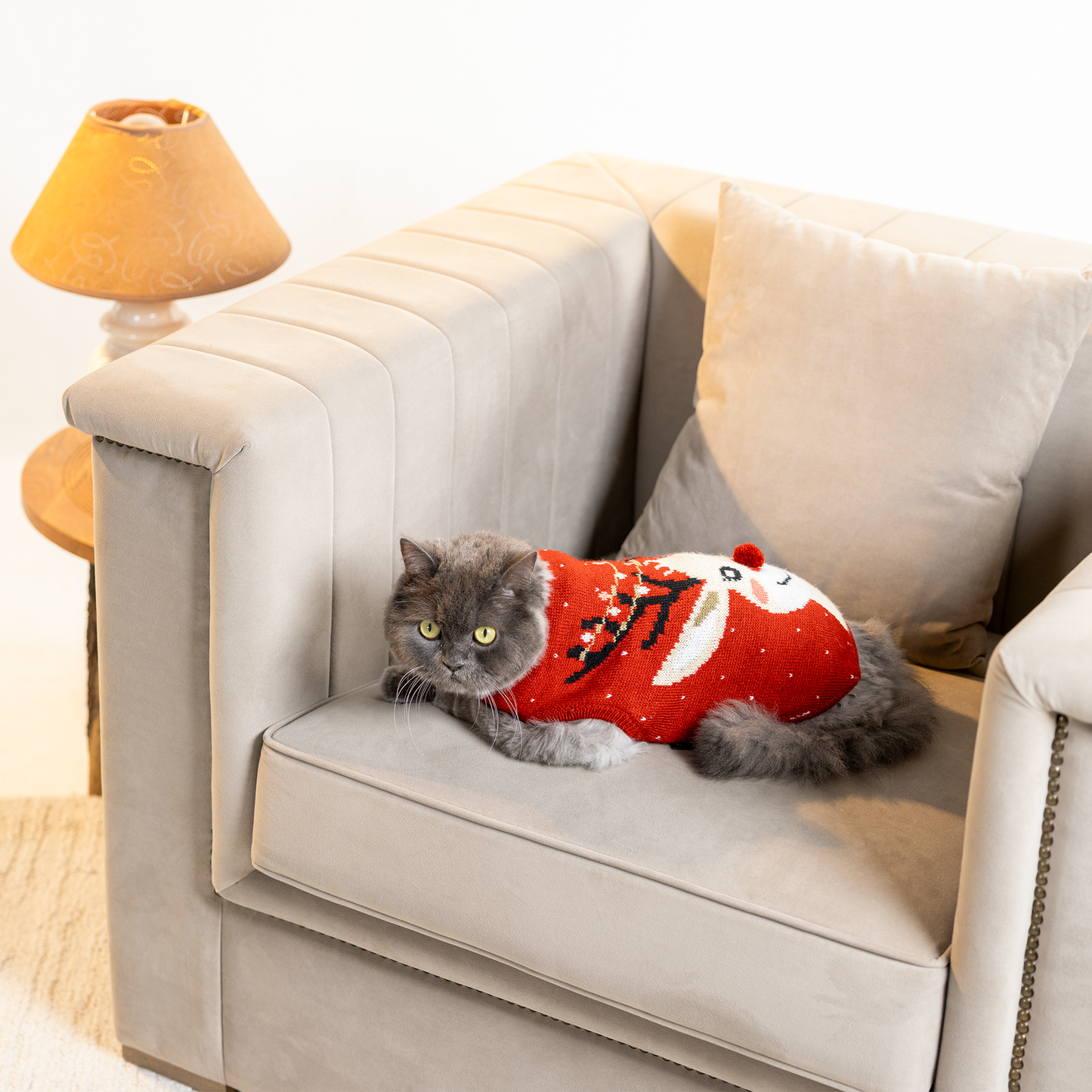 HUFT Merry Bright Sweater For Cat - Red - Heads Up For Tails