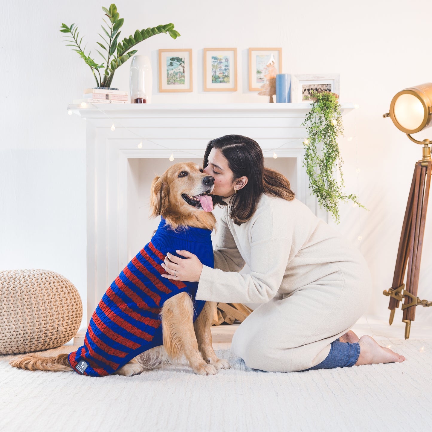 HUFT Snug Stripes Sweater For Dog - Blue & Red - Heads Up For Tails