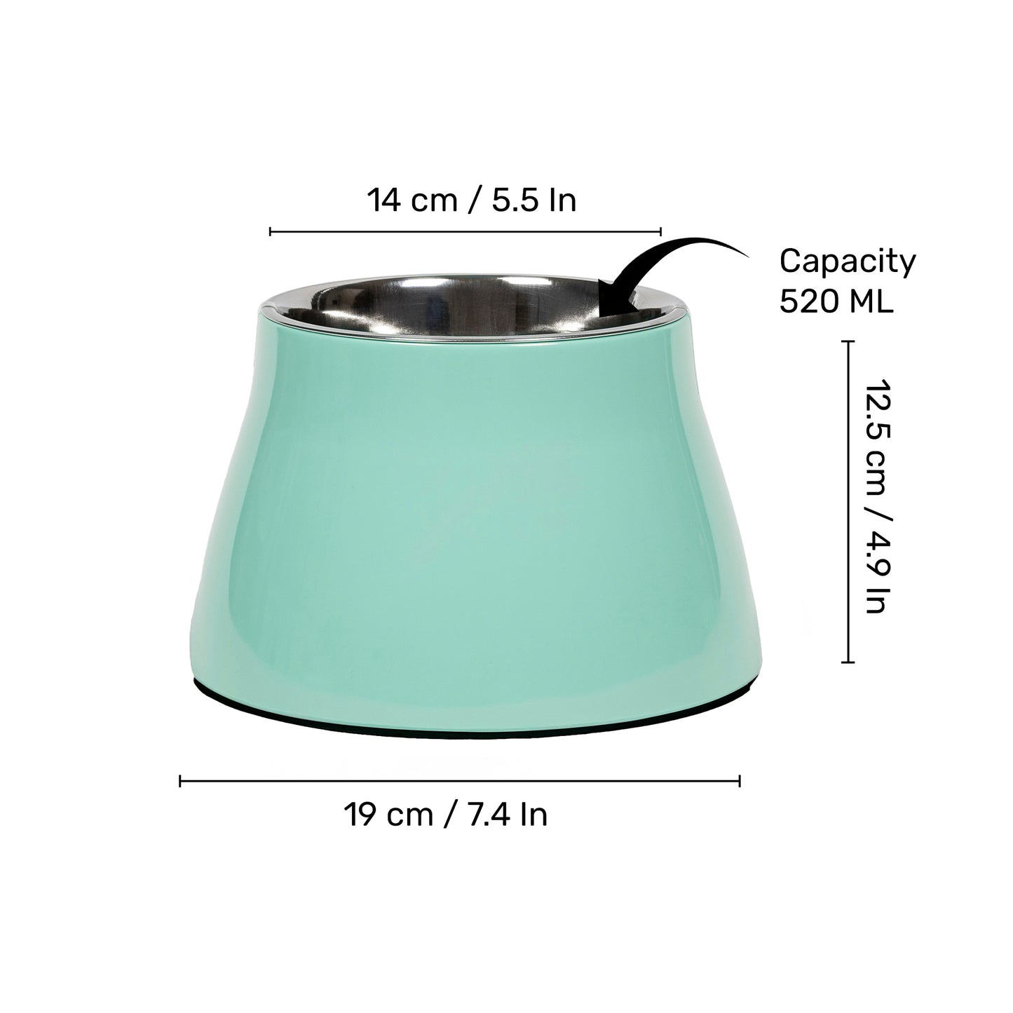 HUFT Breezy Basics Elevated Bowl For Dog - Pastel Green - Heads Up For Tails