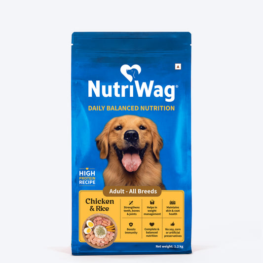 NutriWag Chicken & Rice Dry Food For Adult Dog - Heads Up For Tails