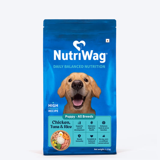 NutriWag Chicken, Tuna & Rice Dry Food For Puppy - Heads Up For Tails