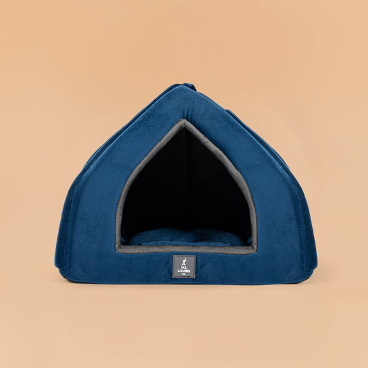 TLC Bedding With Removable Cushion For Cat & Puppy - Navy & Grey - Heads Up For Tails