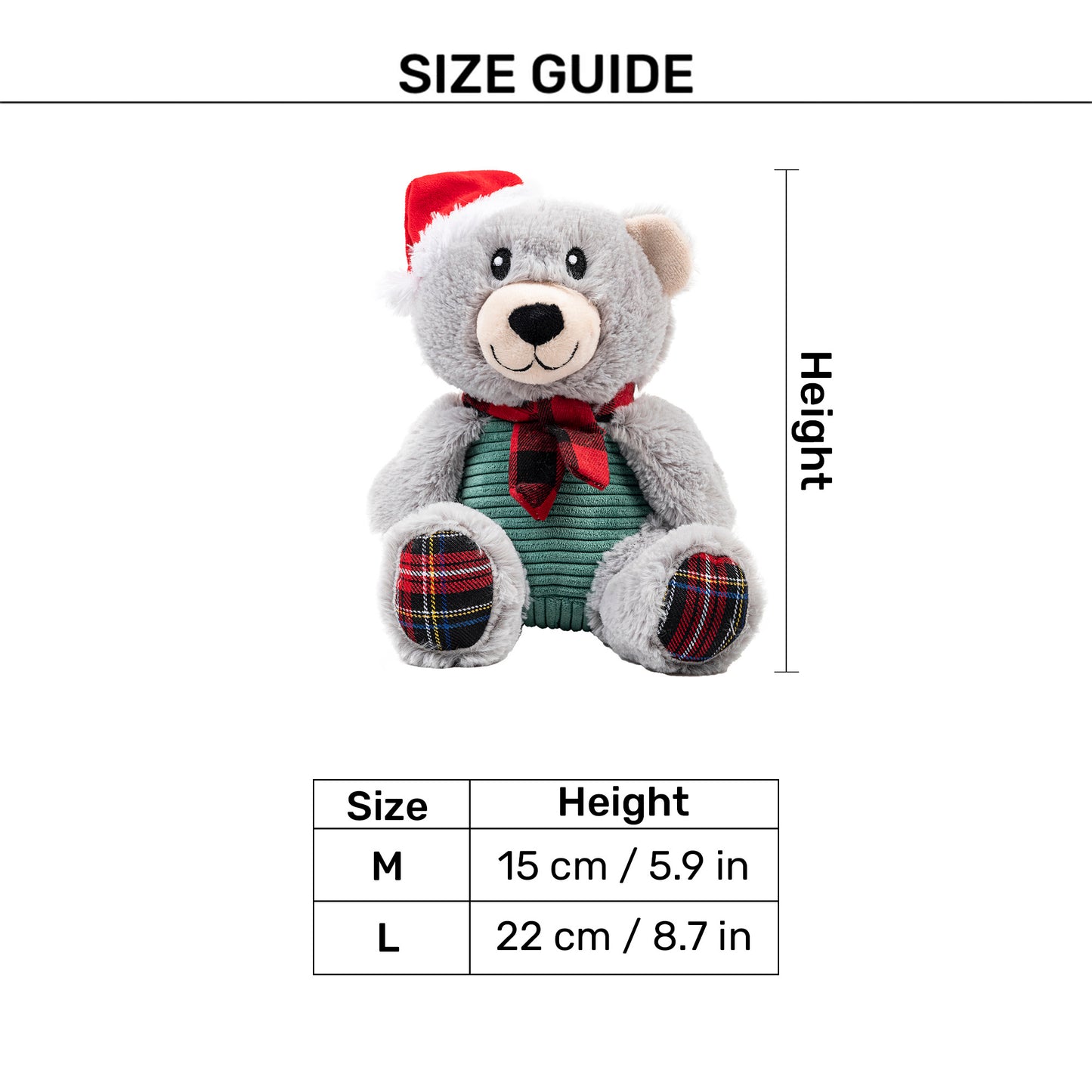 HUFT Beary Merry Plush Toy for Dog – White & Green - Heads Up For Tails