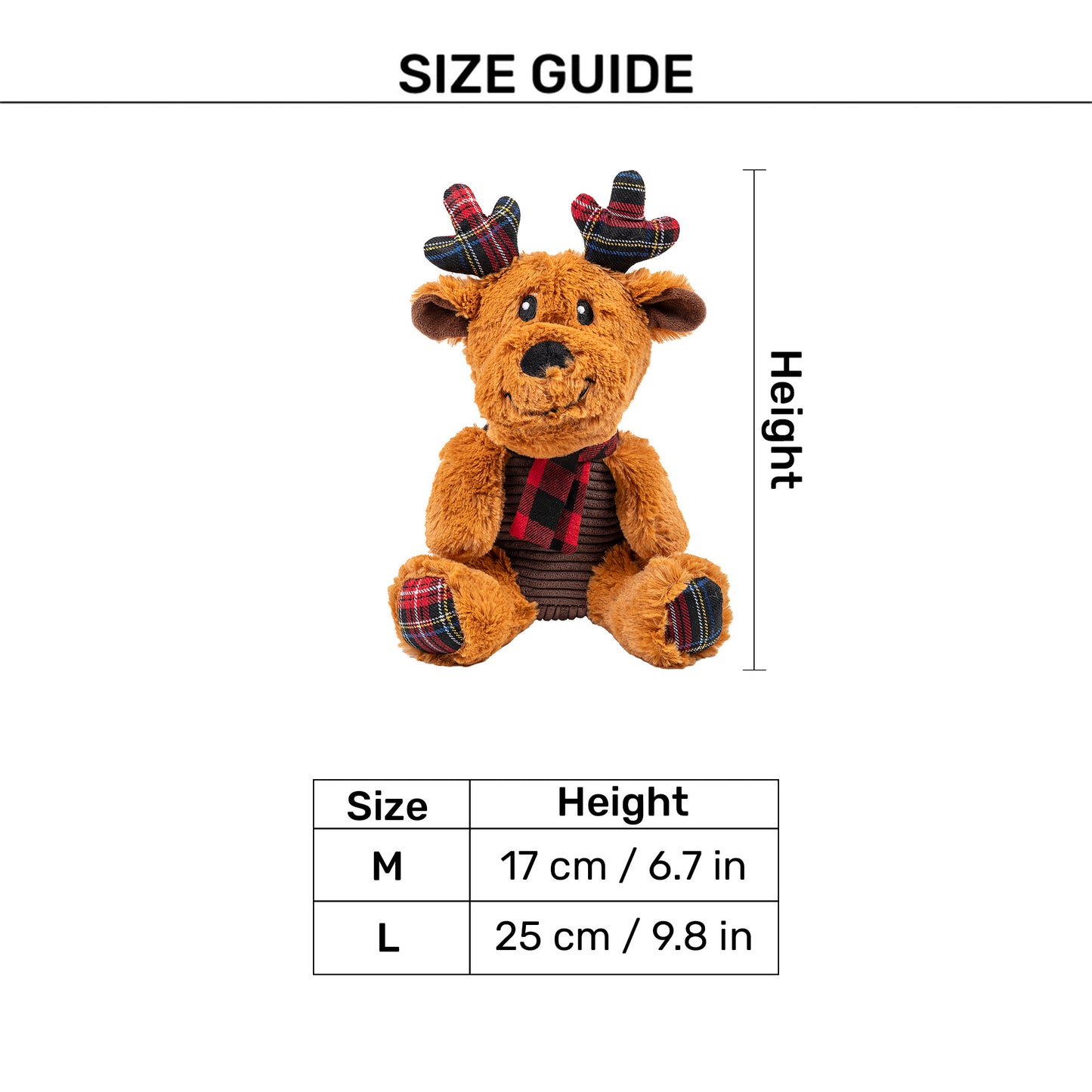 HUFT Jingle Paws Plush Toy for Dog – Brown & Red - Heads Up For Tails