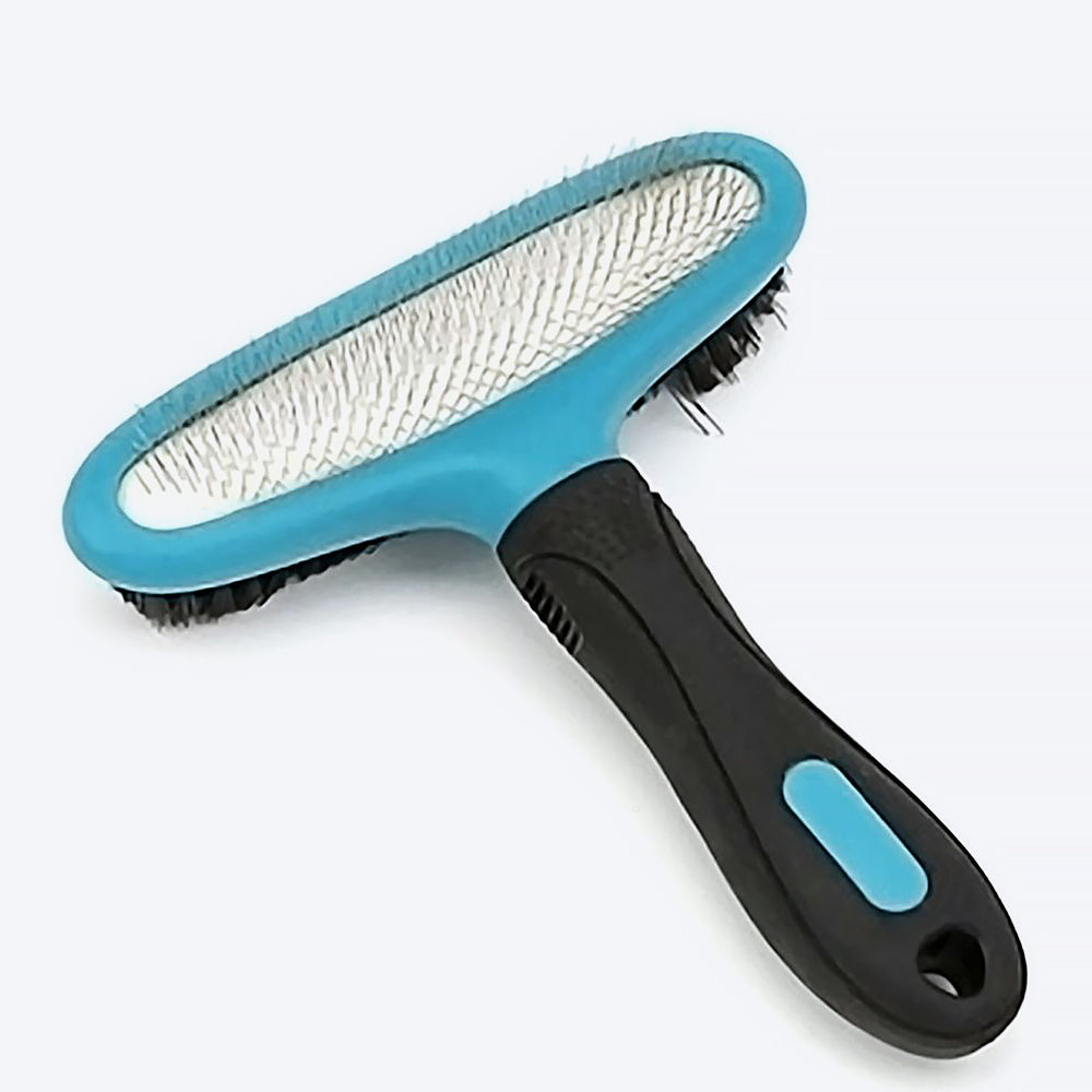 M-Pets Double-Sided Slicker Brush for Dogs and Cats -15x17 cm - Heads Up For Tails