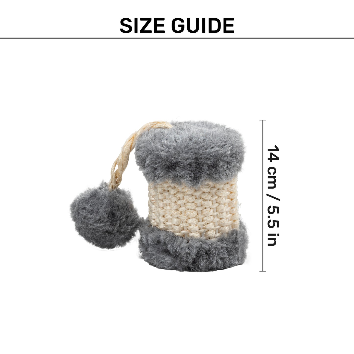 TLC Scratch Drum Sisal Interactive Toy For Cat - Beige & Grey - Heads Up For Tails