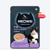Meowsi by HUFT Tuna & Chicken in Broth Cat Wet Food, 80 gm, with vitamins and minerals, grain-free formula.