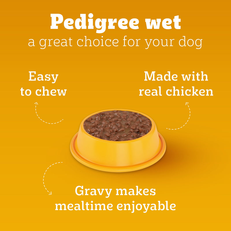 Pedigree Chicken & Liver Chunks in Gravy Adult Wet Dog Food - 70 g packs - Heads Up For Tails