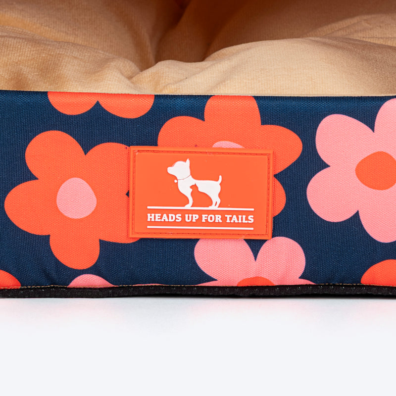HUFT Flower Frenzy Tent Bed For Cat & Puppies - Navy - Heads Up For Tails