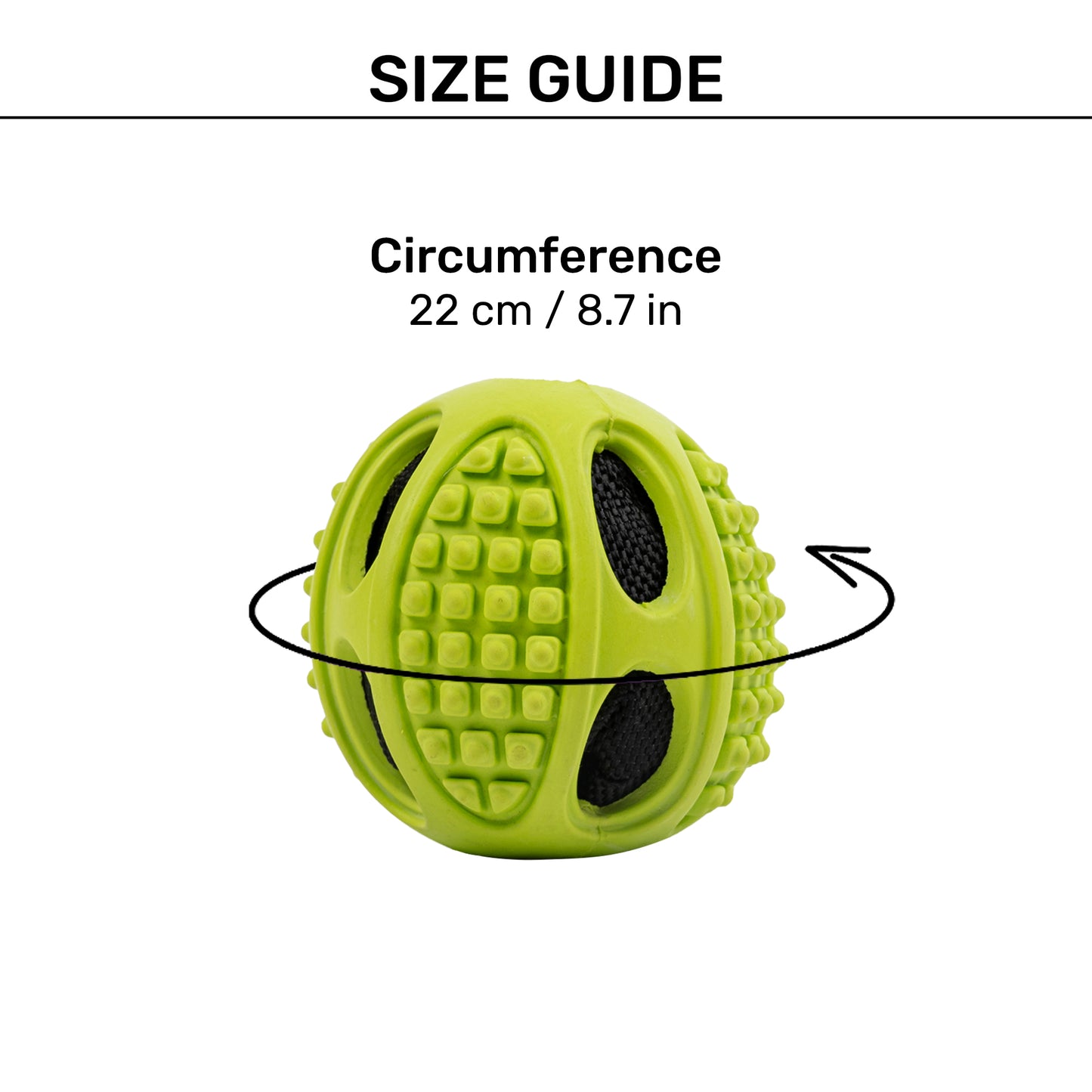 HUFT Crinkly Rubber Ball Chew Toy For Dog - Green - Heads Up For Tails