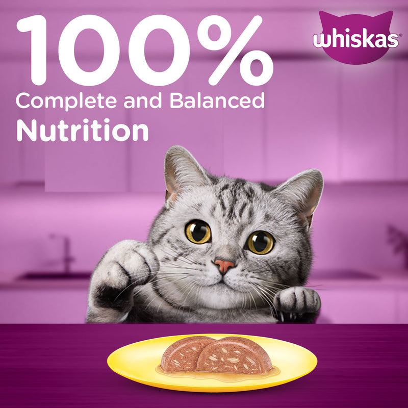 Whiskas Tuna And White Fish Wet Food For Adult Cat - 80 gm - Heads Up For Tails