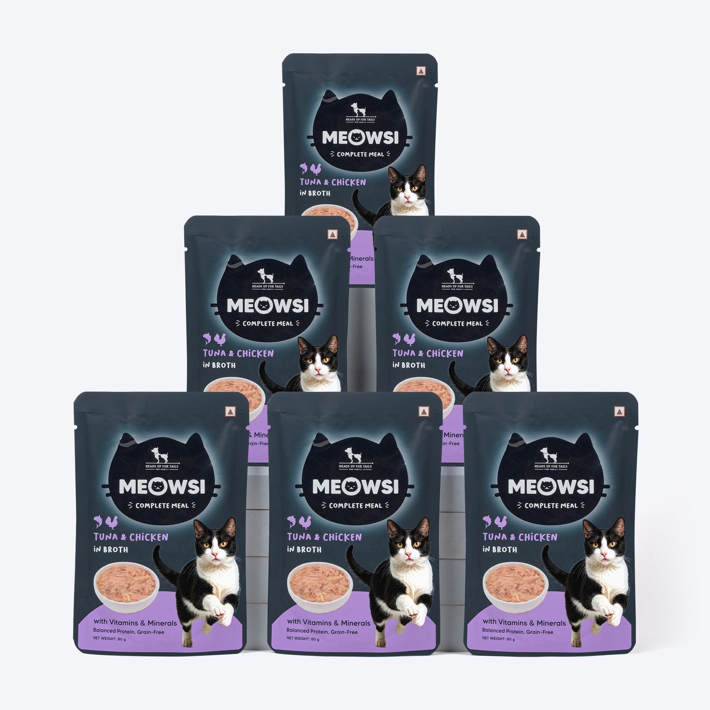 Meowsi By HUFT Tuna & Chicken In Broth Cat Wet Food - 80 gm - Heads Up For Tails