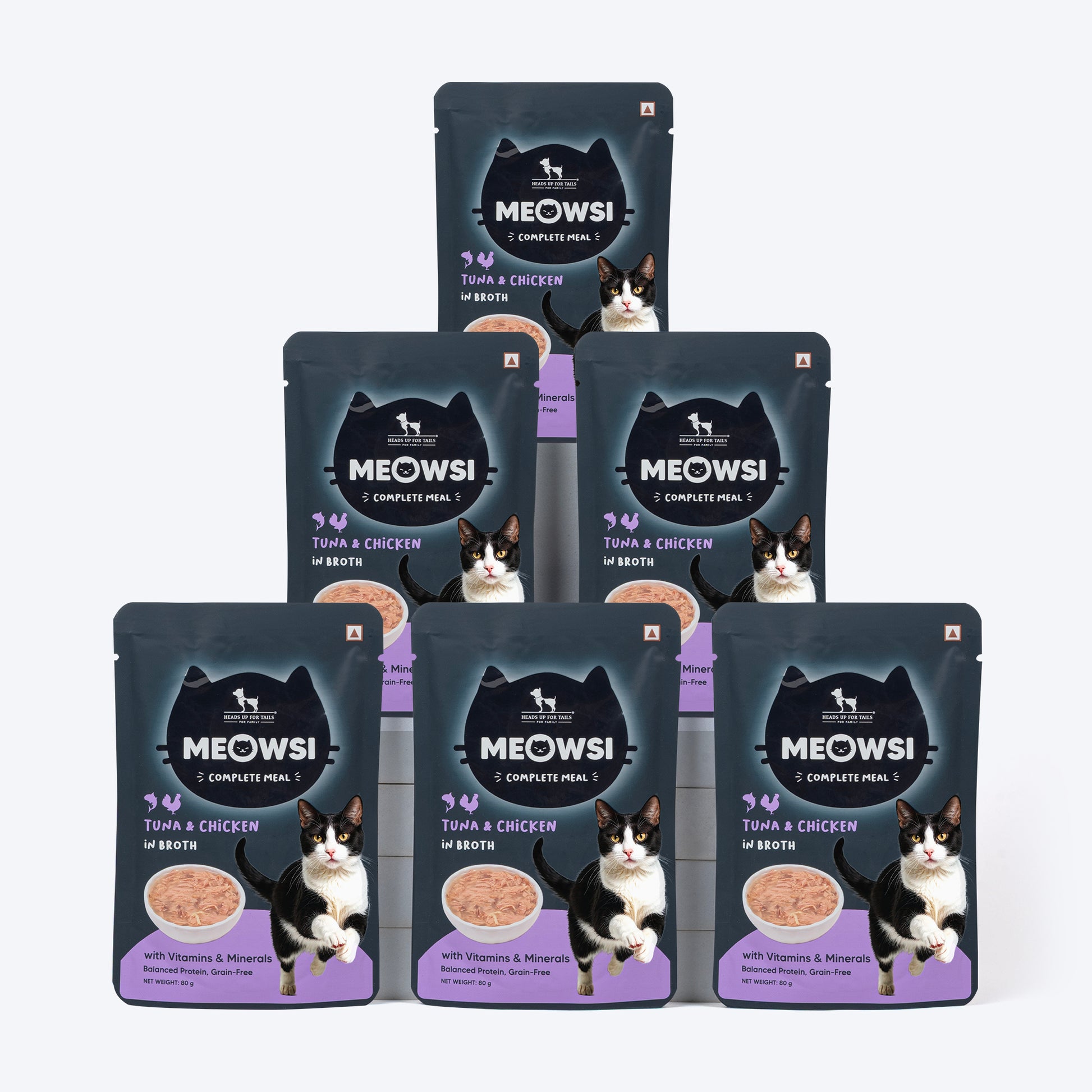 Meowsi By HUFT Tuna & Chicken In Broth Cat Wet Food - 80 gm - Heads Up For Tails