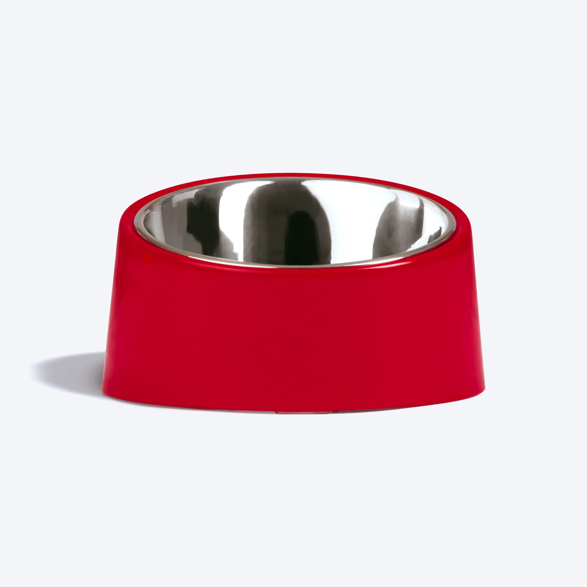 HUFT Melamine Slant Bowl With Steel Inserts For Dog - Red - Heads Up For Tails