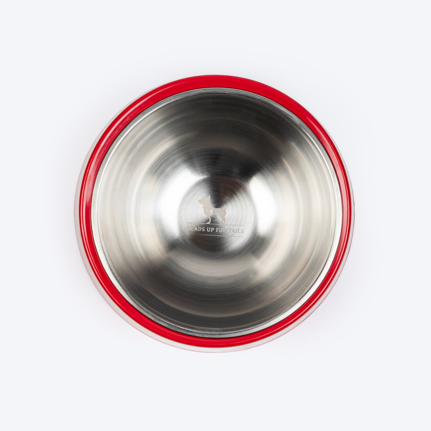 HUFT Melamine Slant Bowl With Steel Inserts For Dog - Red - Heads Up For Tails