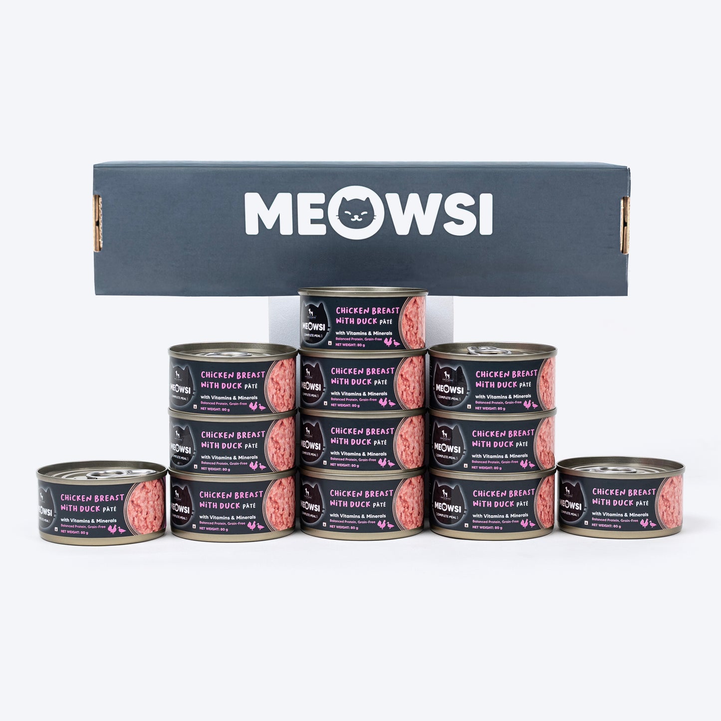 Meowsi by HUFT Chicken Breast With Duck Pate Canned Cat Wet Food - 80 gm - Heads Up For Tails