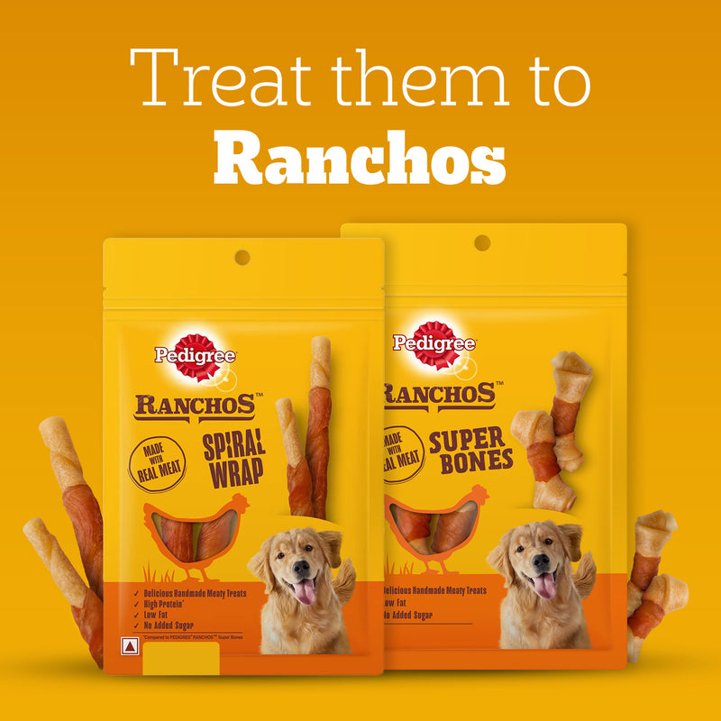 Pedigree Ranchos Super Bones (1+ Years) Chicken And Milky Flavour Dog Treat - 70 gm - Heads Up For Tails